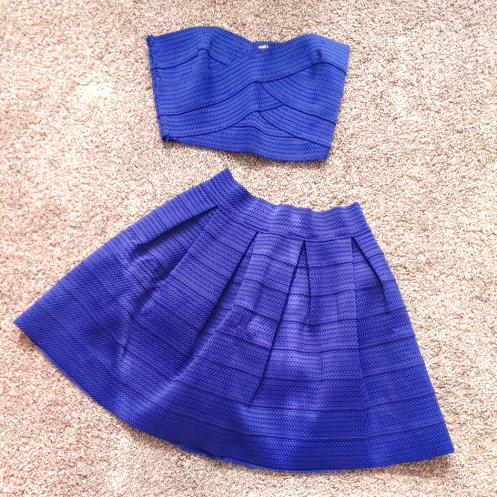 Express Royal Blue Matching Skirt Set